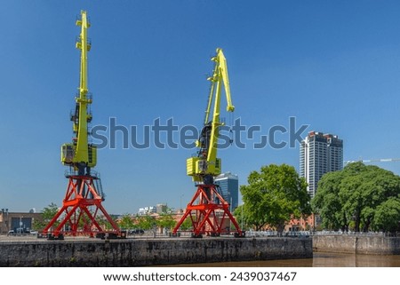 Colored cranes in Puerto Madero, Buenos Aires 2024