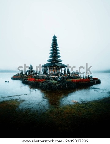 A Small Island With A Pagoda In The Middle In Bali Indonesia 