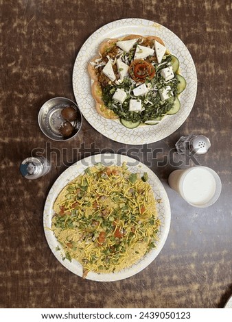 Beautiful picture of Punjabi dishes and masala papad .