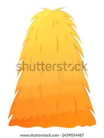 Big bale of straw in cartoon style. Vector illustration