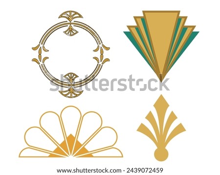 Vintage Art Deco Frames and Design Elements - Vector Illustration Royalty-Free Stock Photo #2439072459