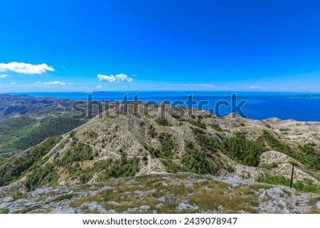 Saint Jure peak, Dinaric Mountains Biokovo, bird's eye view

 Royalty-Free Stock Photo #2439078947