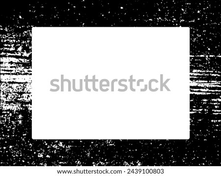 Grunge frame and border. Black and white grunge. Distress overlay texture. Dust and rough dirty wall background. Distress illustration simply place over object to create grunge effect. Vector EPS10.