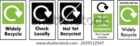 London Recycles or Widely Recycled Symbol. Plastic Recycling Symbols	