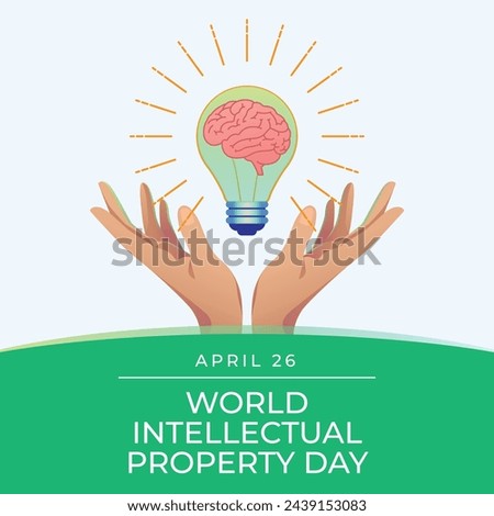 World Intellectual Property Day design template good for celebration usage. brain vector template. flat design. vector eps 10. Royalty-Free Stock Photo #2439153083
