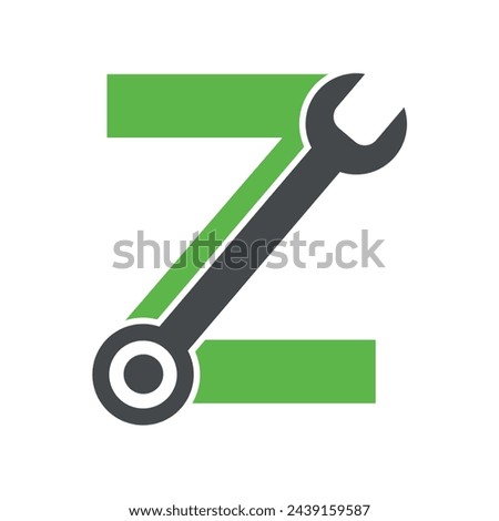 Wrench logo combine with letter Z vector template