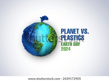 Planet vs. Plastics , Earth day 2024 concept 3d tree background. A bottle of water with a green forest inside, the idea is to recycle old plastic bottles, think green. Royalty-Free Stock Photo #2439172905