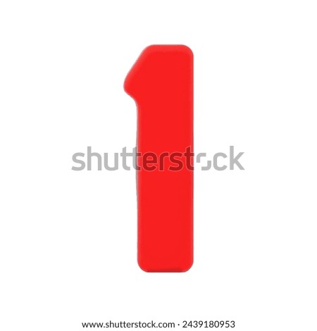 1 one magnetic letter on white with clipping path
