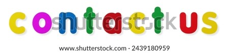 contact us words in coloured magnetic letters