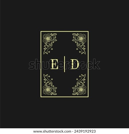 Initials Wedding Logo, Wedding Monogram, Luxury Wedding Logo	
