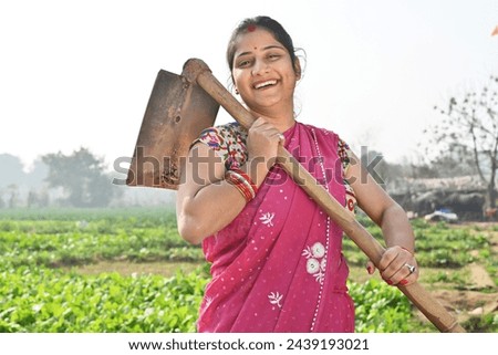 Portrait of an Indian people doing cultivation in an agriculture field