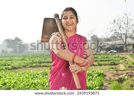 Portrait of an Indian people doing cultivation in an agriculture field