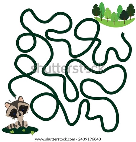 Vector image of a children's educational game maze. Teaching logic.