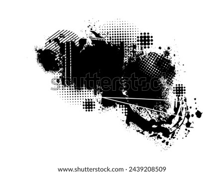 Black blot object. Vector illustration