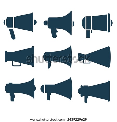 Megaphones icon set clip art vector isolated on white background.
