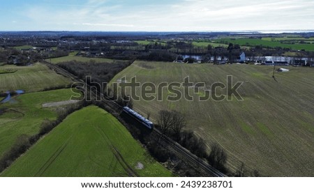 Railway track with train (drone picture)