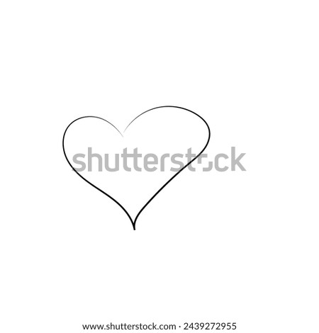 Heart and love sign or symbol in continuous one line. simple linear style. Editable stroke.