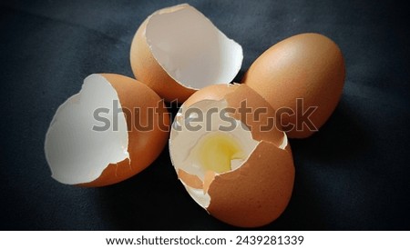 Photo the broken brown eggshell 