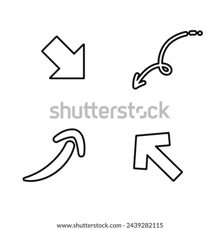 4 types of arrows.Vector illustration that is easy to edit.