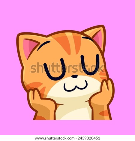 cute cat adorable face emotes stickter vector cartoon illustration