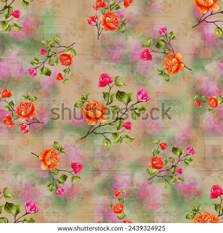 Trendy New Abstract Floral Seamless Pattern for Digital Print Allover design