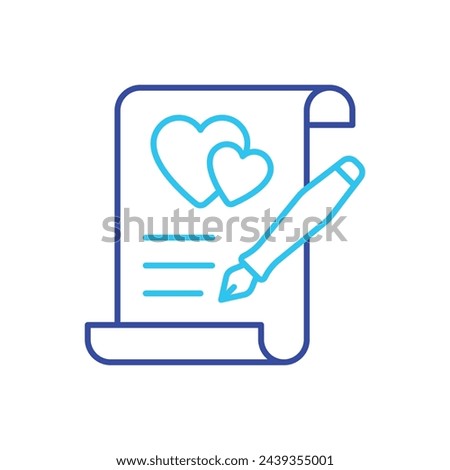 Two Color Wedding Contract vector icon Royalty-Free Stock Photo #2439355001