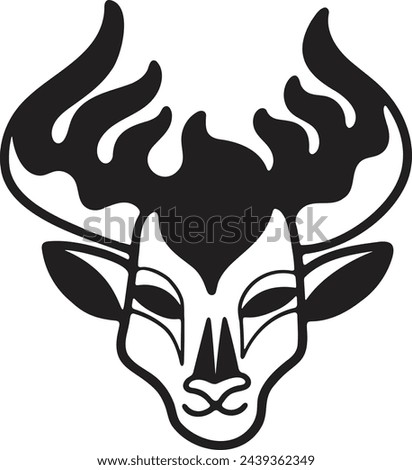 Hand Drawn zodiac mask in flat style isolated on background