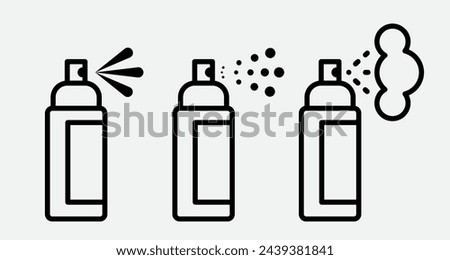 Hand drawn paint spray bottle icon. Airbrush line simple graffiti art aerosol gas cylinder logo.