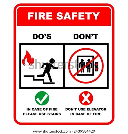 Fire Safety, sign and sticker vector
