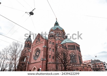St. Luke's Church, Lukaskirche is the largest Protestant church in Munich, southern Germany, built between 1893 and 1896. Royalty-Free Stock Photo #2439422299