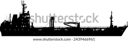 Silhouette on a white background of a transport ship.