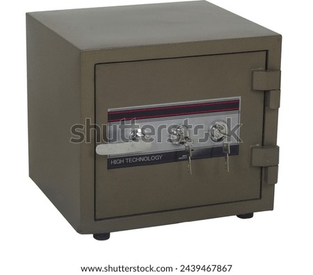 Armored safe with two keys, beige color