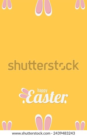 Happy Easter holiday card with easter rabbit and eggs