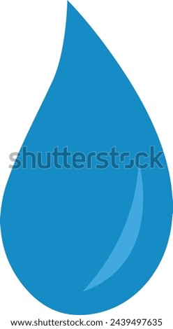 Blue Water Drop Vector Icon: Refreshing Graphic Clip Art