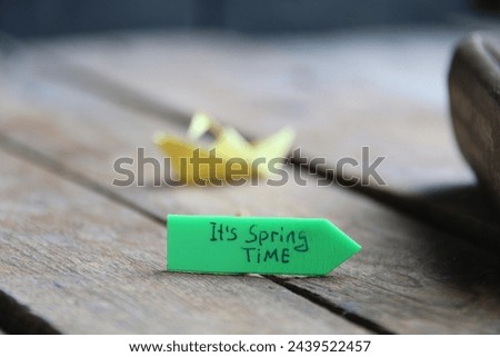 Paper boat and tag Its spring time.