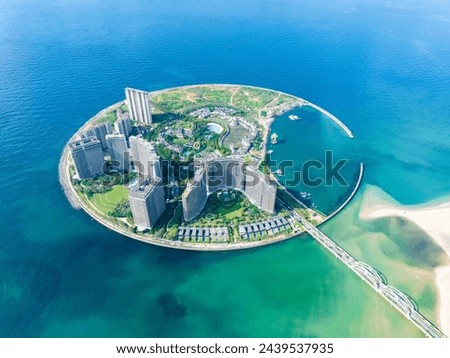 Aerial photography of Sunac Riyue Bay, Wanning, Hainan, China
