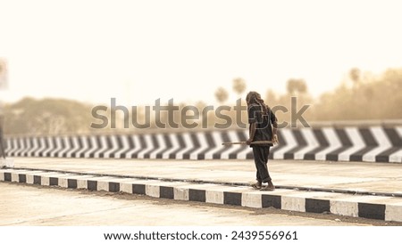 A poor oldman define poverty as the inability to control over their lives. Royalty-Free Stock Photo #2439556961