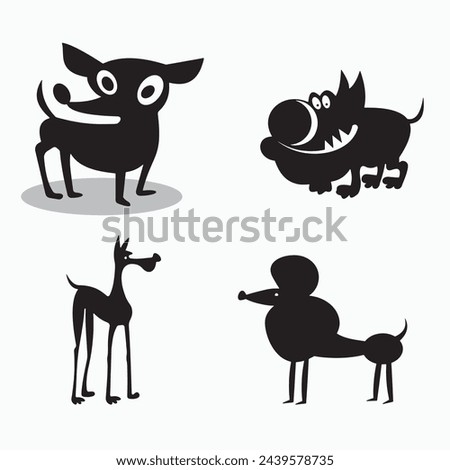 Dog Doberman outline cartoon design element for  business, shirt, t shirt, logo, label, emblem, tattoo, sign, dog animal silhouette vector illustration. simple elegant.
