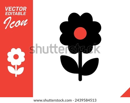Flower Icon - Vector Editable Icon Flower EPS10