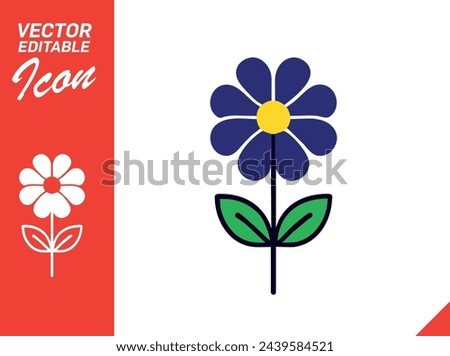 Flower Icon - Vector Editable Icon Flower EPS10