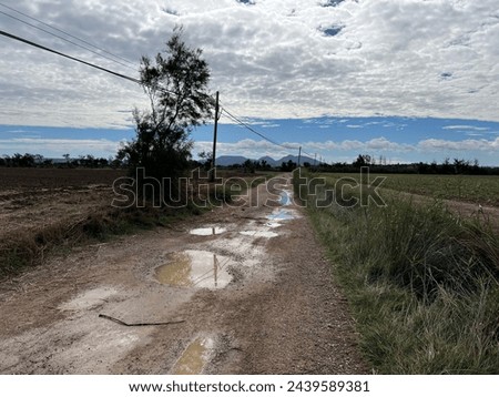 Dirt road around Viladamat Catalunia Spain Royalty-Free Stock Photo #2439589381