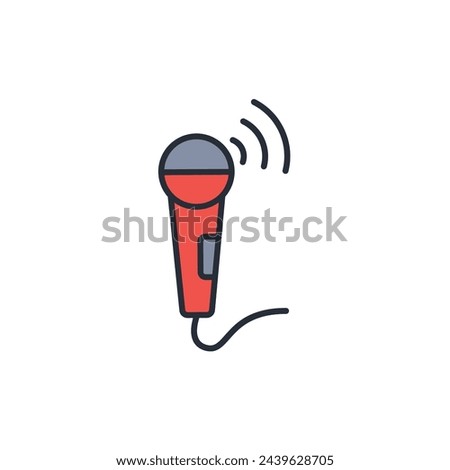 Microphone icon. vector.Editable stroke.linear style sign for use web design,logo.Symbol illustration.