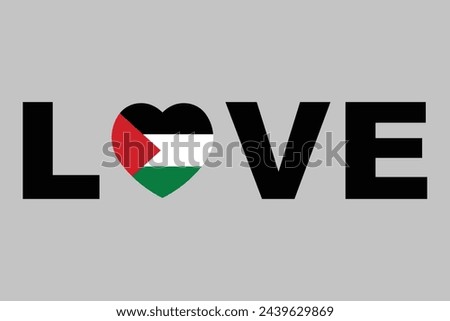 Love of Palestine, Flag of Palestine, original and simple Palestine flag, vector illustration of Palestine flag