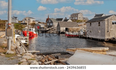 Typical picture in the fishing harbor of Peggy's Cove