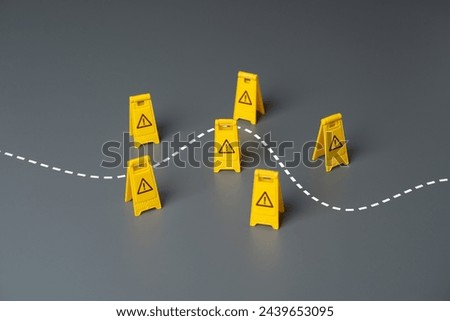 Pass through the risky area with caution. Avoid trouble. Adaptability. Be adaptable and flexible. Be extremely careful. Find a way through dangers and risks. Overcome obstacles Royalty-Free Stock Photo #2439653095