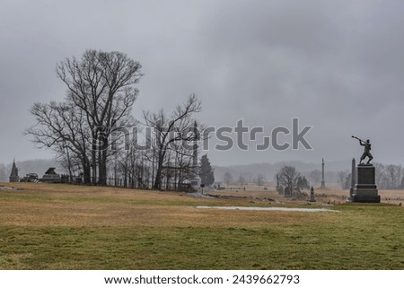 The Copse of Trees During a Heavy Rainstorm, Gettysburg Pennsylvania USA Royalty-Free Stock Photo #2439662793