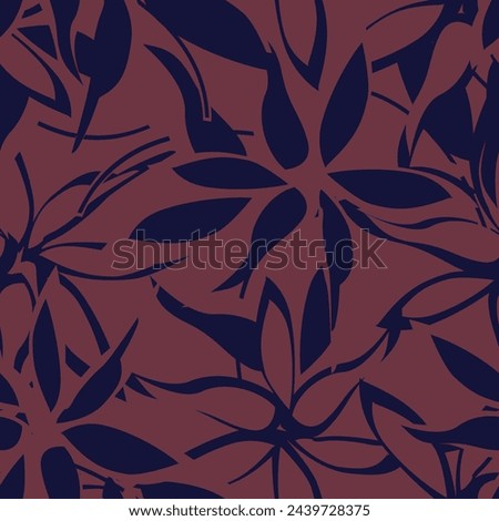 Red Botanical Floral seamless pattern design for fashion textiles, graphics, backgrounds and crafts