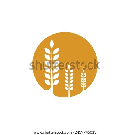 Agriculture wheat rice vector icon design template
