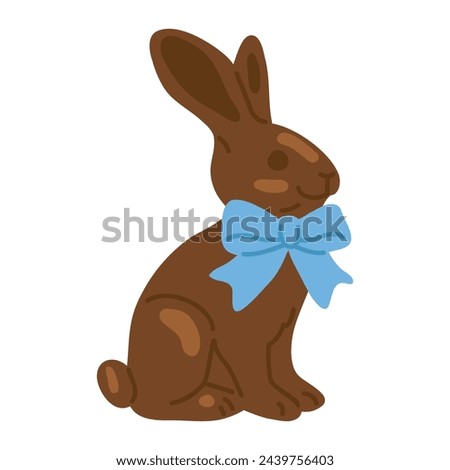 Vector illustration cute doodle chocolate bunny for digital stamp,greeting card,sticker,icon, design