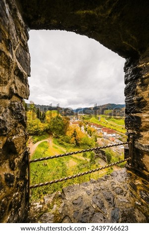 View of Husen Castle near Hausach. Old castle ruins in the Black Forest in the Kinzig valley.	 Royalty-Free Stock Photo #2439766623